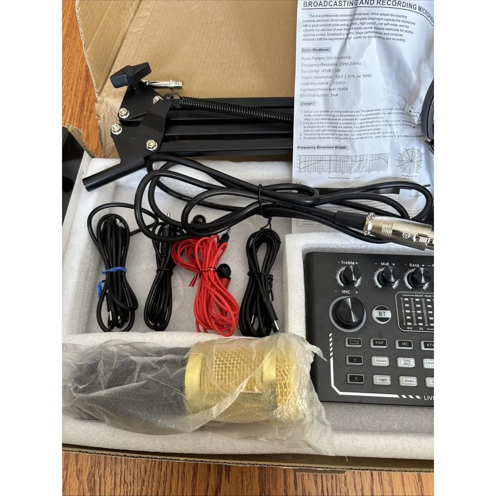 Professional Condenser‎ Microphone Black Bundle One Pack ALPOWL BM800TZ